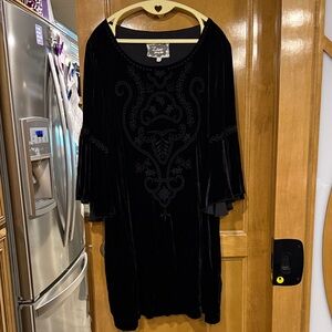 Johnny Was Black Velvet Dress